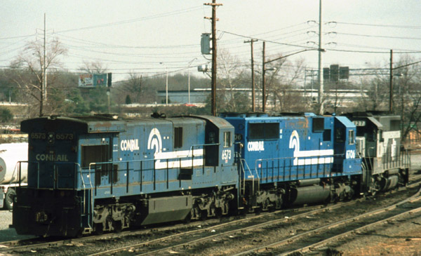 Conrail diesels, Acca Yard, Virginia, 1992