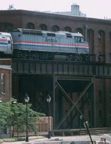 Amtrak departing Main Street Station, Richmond, Virginia