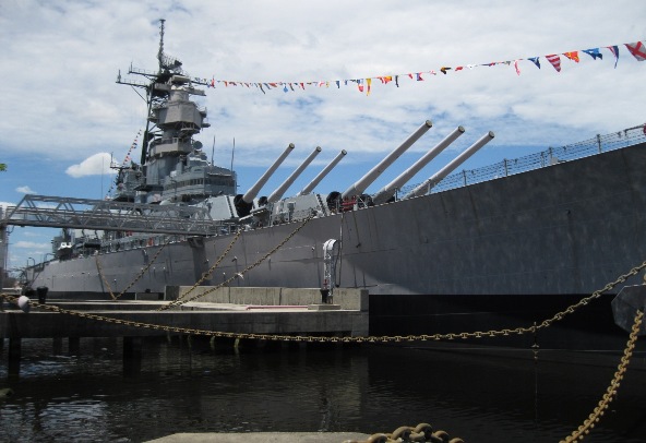 Battleship Wisconsin, starboard side